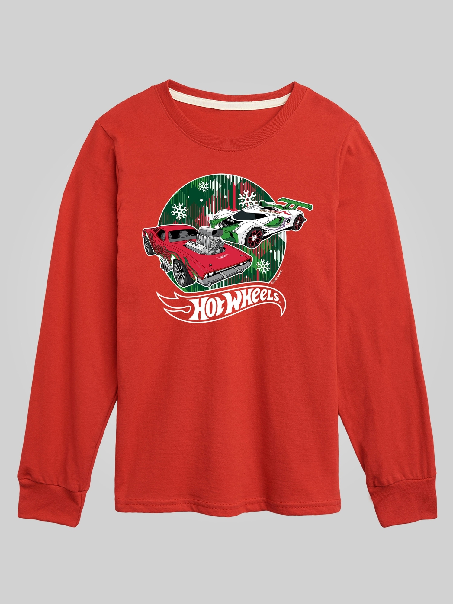 Toddler Hot Wheels Holiday Cars Long Sleeve Graphic Tee