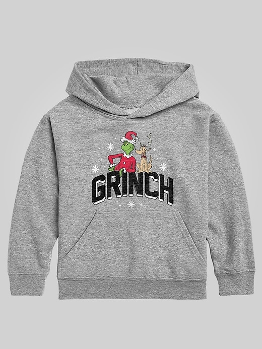 Image number 1 showing, Kids Dr Seuss Grinch Collegiate Pullover Fleece Hoodie