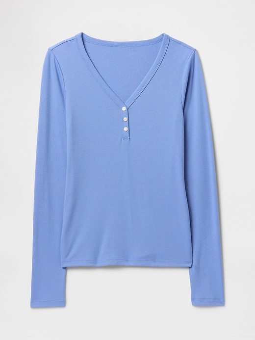 Image number 4 showing, Mini Rib Henley PJ Top