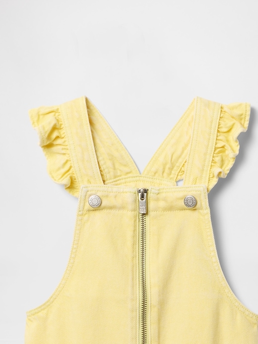 Image number 4 showing, Baby & Toddler UltraSoft Ruffle Denim Shortalls