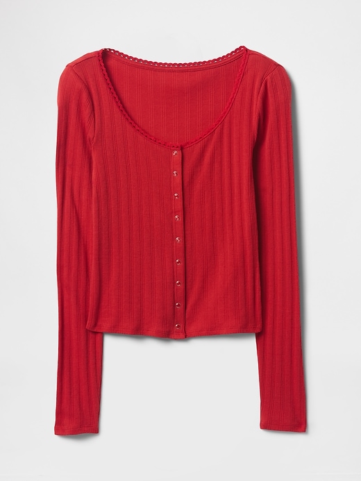 Image number 5 showing, Cropped Pointelle Cardigan