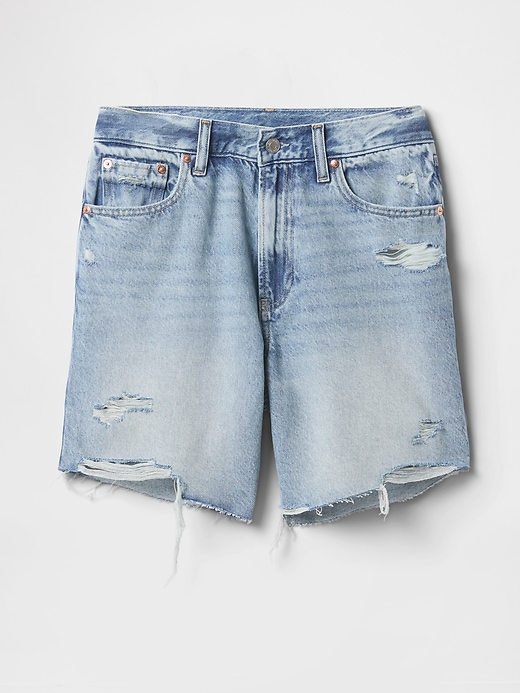 Image number 8 showing, 8" Mid Rise '90s Loose Denim Bermuda Shorts