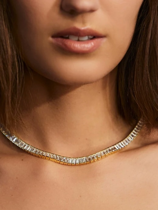 Image number 2 showing, HART Baguette Tennis Necklace