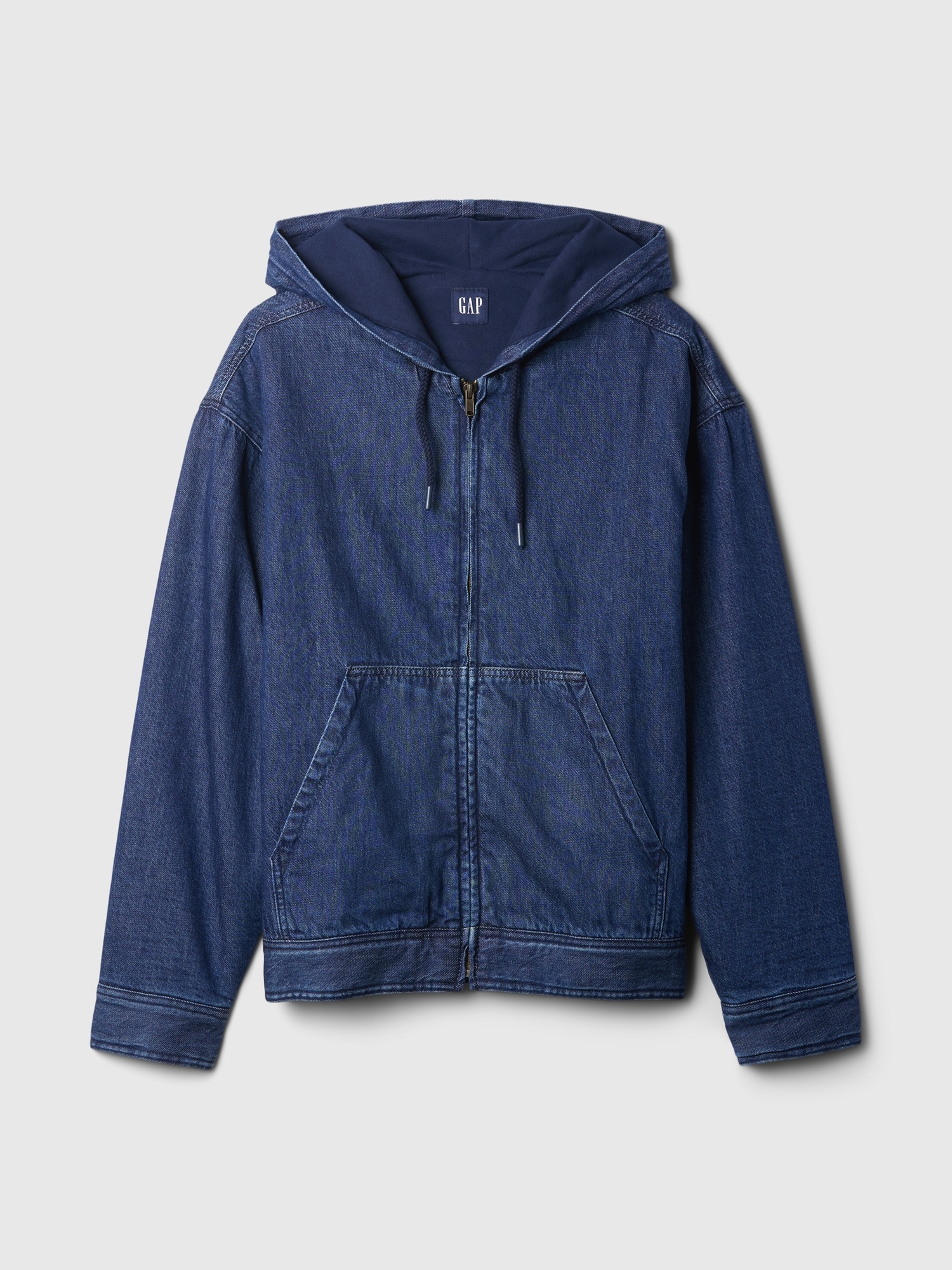 Oversized Lined Denim Hoodie