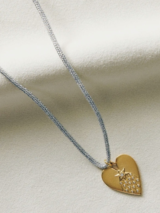 Image number 2 showing, HART Silver Lurex Cord with Halleys Heart Charm