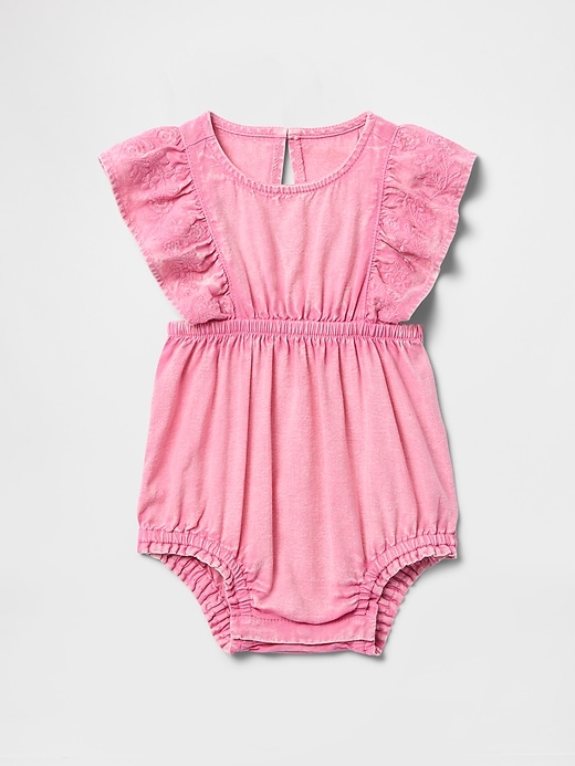 Image number 1 showing, Baby Denim Bubble Shorty One-Piece