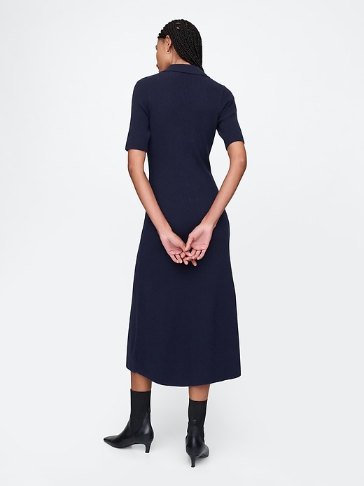 Image number 2 showing, CashSoft Rib Maxi Polo Sweater Dress