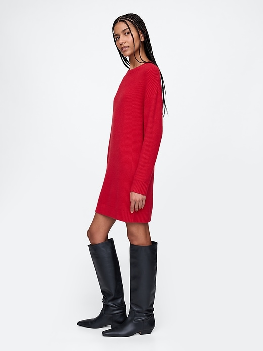 Image number 3 showing, CashSoft Shaker-Stitch Mini Sweater Dress