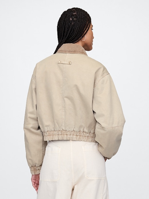 Image number 2 showing, Cropped Khaki Bomber Jacket