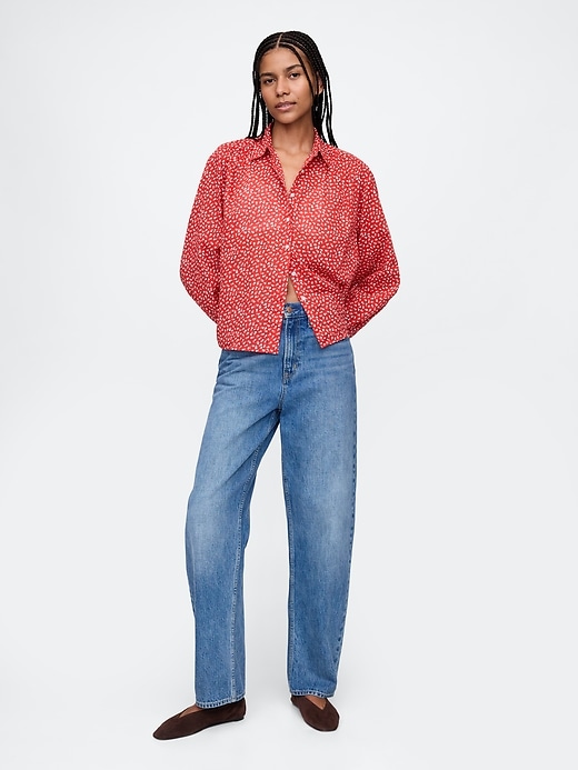 Image number 3 showing, Relaxed Button-Front Shirt