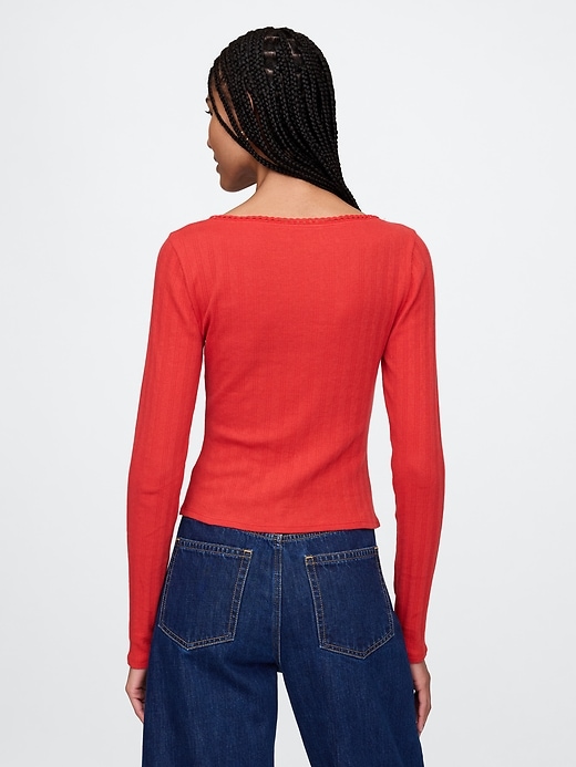 Image number 2 showing, Cropped Pointelle Cardigan