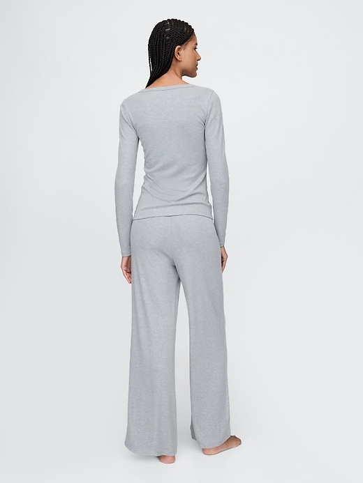 Image number 2 showing, Mini Rib Wide-Leg PJ Pants