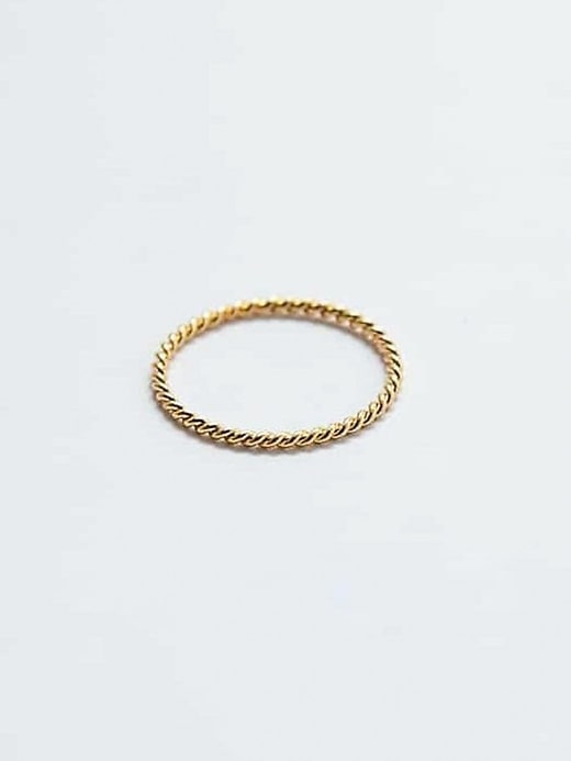 Gold Rope Twist Stacking Ring