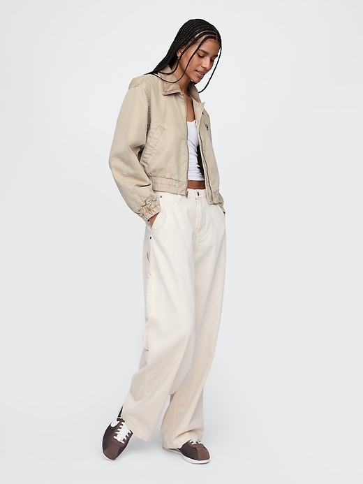 Image number 3 showing, Cropped Khaki Bomber Jacket