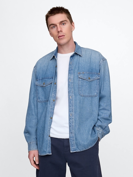 Image number 1 showing, UltraSoft Denim Big Shirt