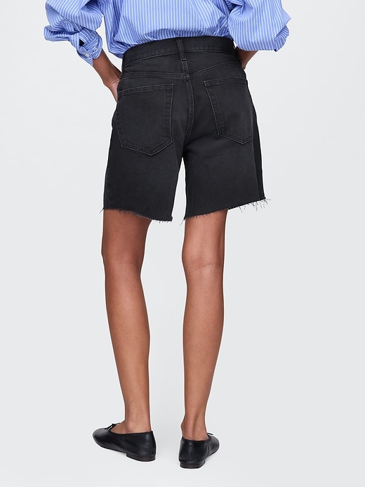 Image number 5 showing, 8" Mid Rise '90s Loose Denim Bermuda Shorts