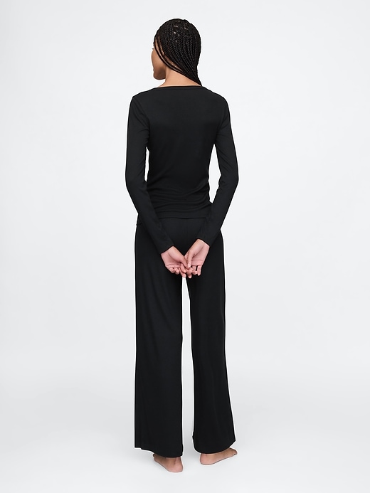 Image number 2 showing, Mini Rib Wide-Leg PJ Pants