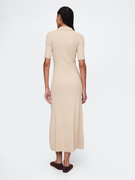 Image number 2 showing, CashSoft Rib Maxi Polo Sweater Dress