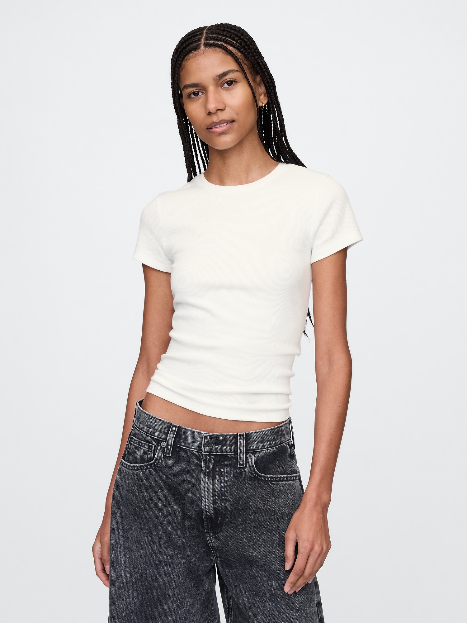 Modern Rib Cropped T-Shirt