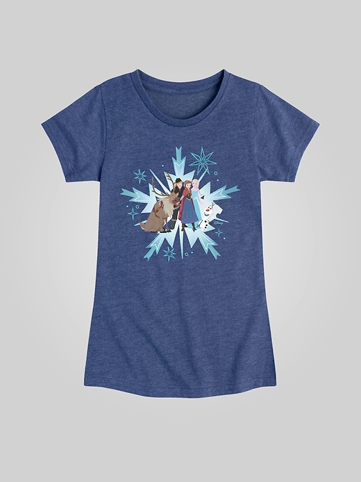 Image number 1 showing, Kids Frozen Elsa and Friends Winter Scene Fitted Short Sleeve Graphic Tee