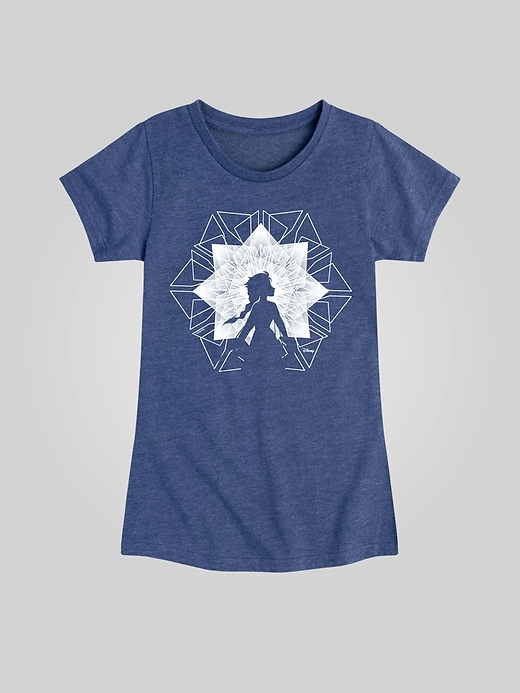 Image number 1 showing, Kids Frozen Elsa Snowflake Fitted Short Sleeve Graphic Tee