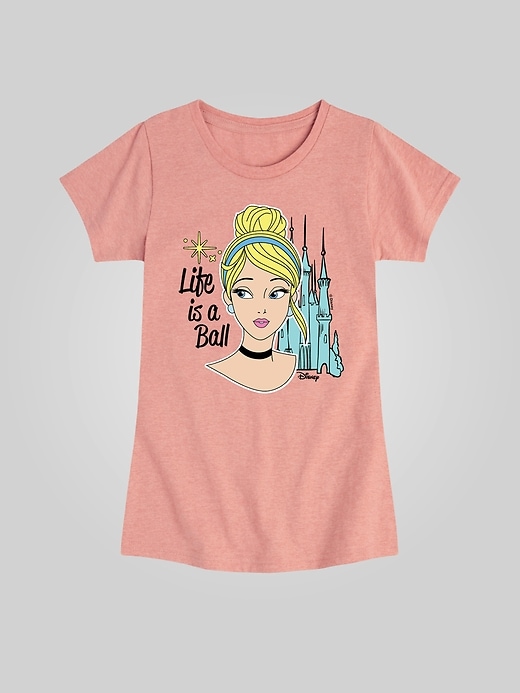 Image number 1 showing, Kids Disney Princess Cinderella Life Is a Ball Fitted Short Sleeve Graphic Tee