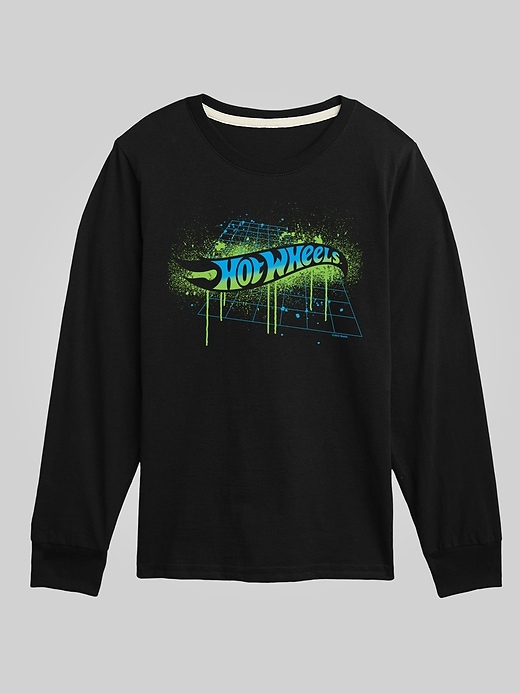 Image number 1 showing, Kids Hot Wheels Logo Spray Paint Long Sleeve Graphic Tee