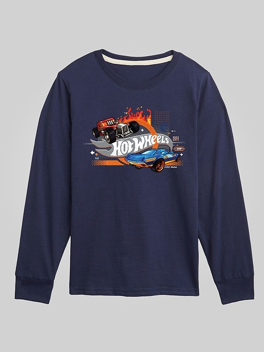 Image number 1 showing, Kids Hot Wheels 8 Bit Pixelated Game Cars Long Sleeve Graphic Tee