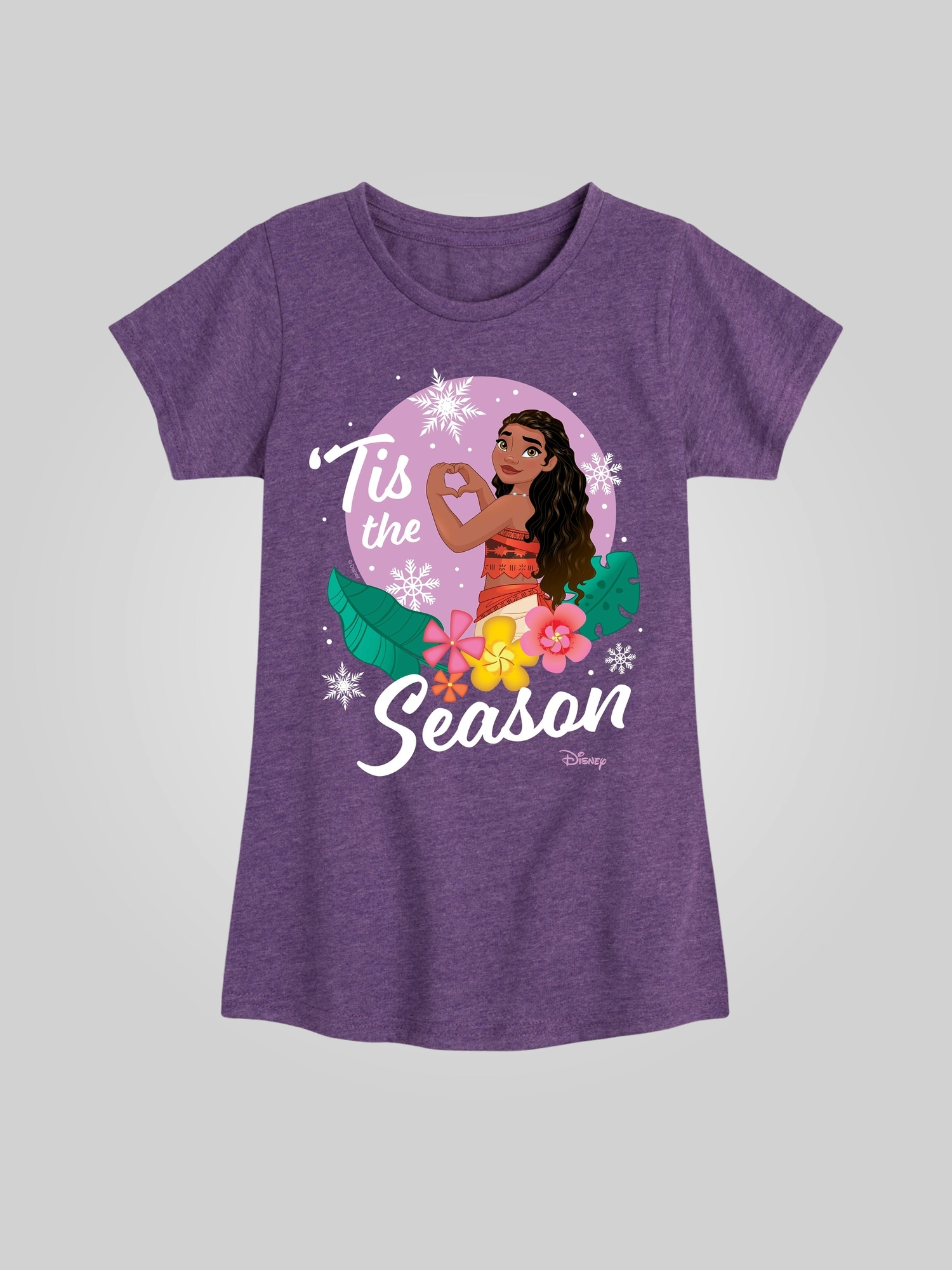 Toddler Disney Princess Moana Tis the Season Fitted Short Sleeve Graphic Tee