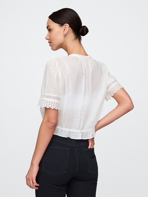 Image number 2 showing, Lace-Trim Shirt