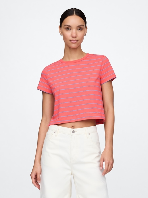 Image number 1 showing, Organic Cotton Vintage Cropped T-Shirt