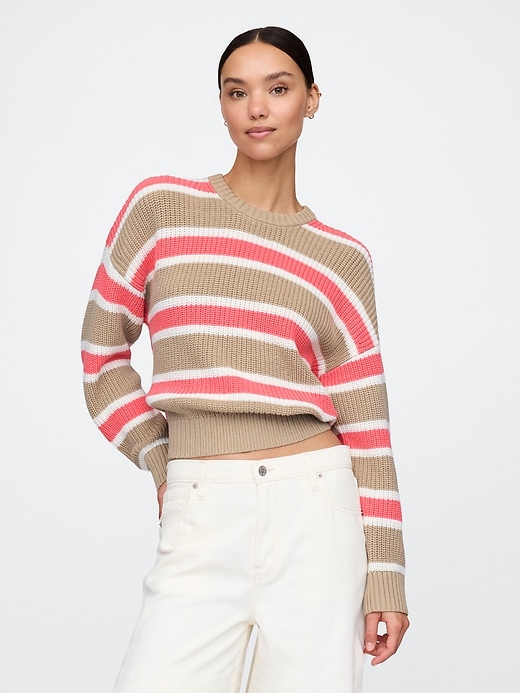 Image number 1 showing, Shaker-Stitch Crewneck Sweater