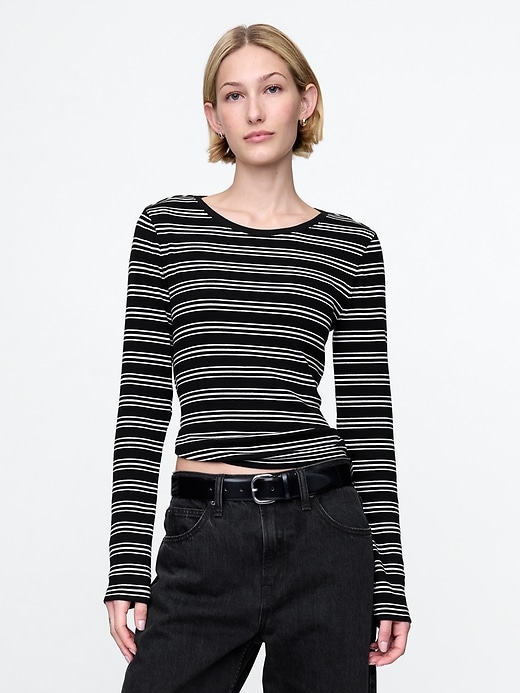 Image number 1 showing, Modern Rib Cropped T-Shirt