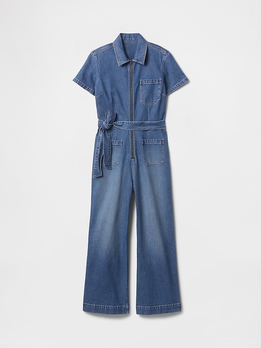 Image number 5 showing, Belted Denim Jumpsuit