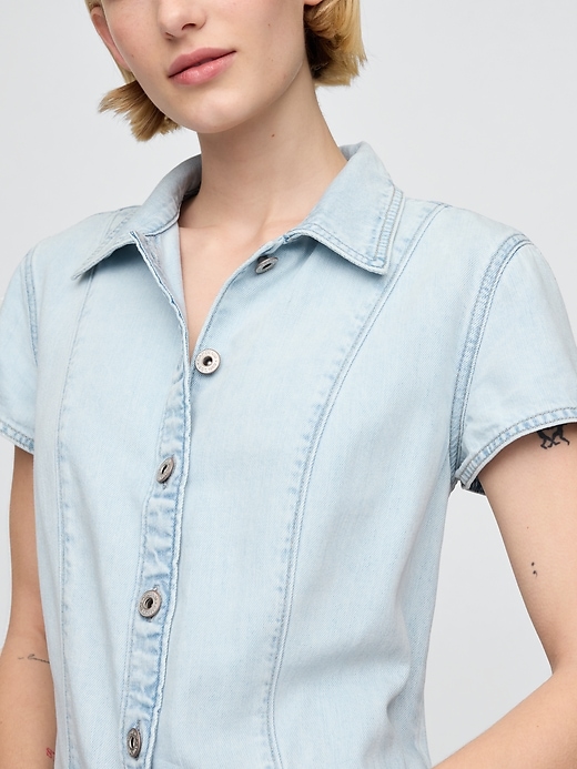 Image number 4 showing, UltraSoft Denim Mini Shift Dress