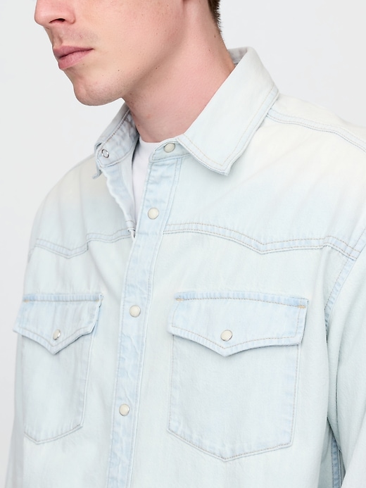 Image number 4 showing, Denim Western Big Shirt