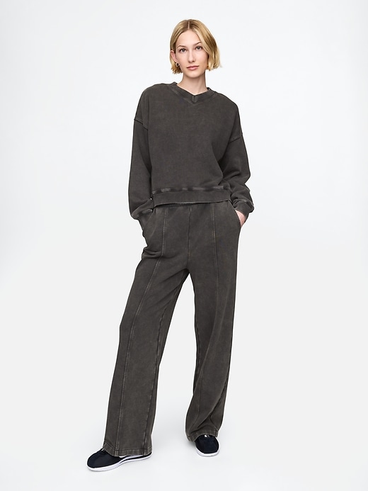 Image number 1 showing, Heavyweight French Terry Seamed Wide-Leg Sweatpants