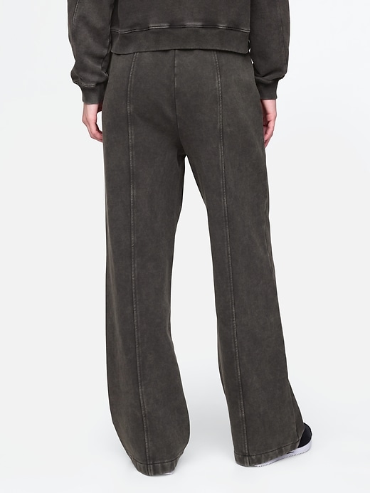 Image number 4 showing, French Terry Seamed Wide-Leg Sweatpants