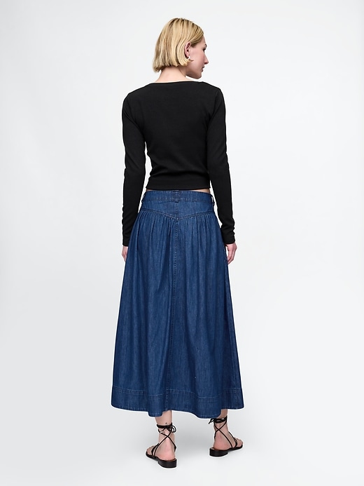 Image number 2 showing, Denim Western Yoke Midi Skirt