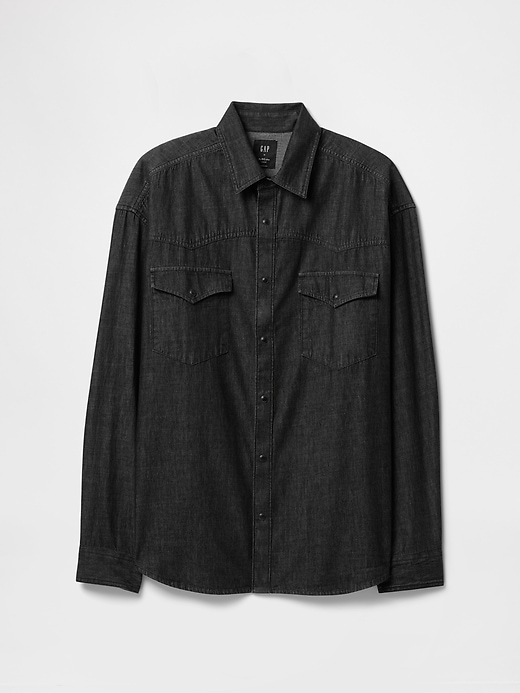 Image number 5 showing, Denim Western Big Shirt