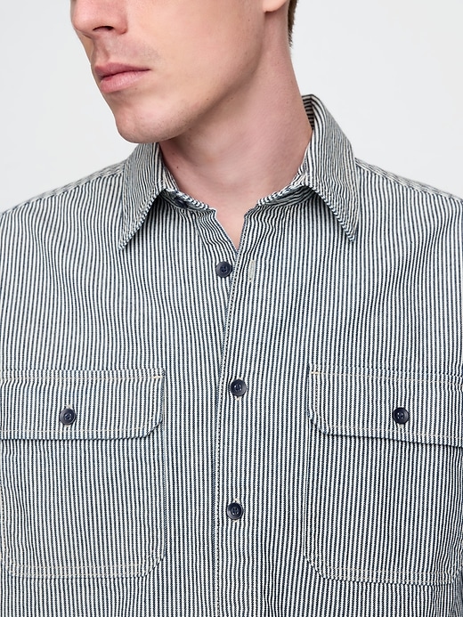 Image number 4 showing, Denim Stripe Big Shirt