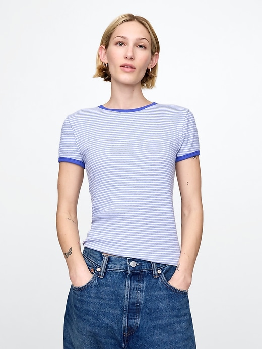 Image number 1 showing, Modern Rib Cropped T-Shirt