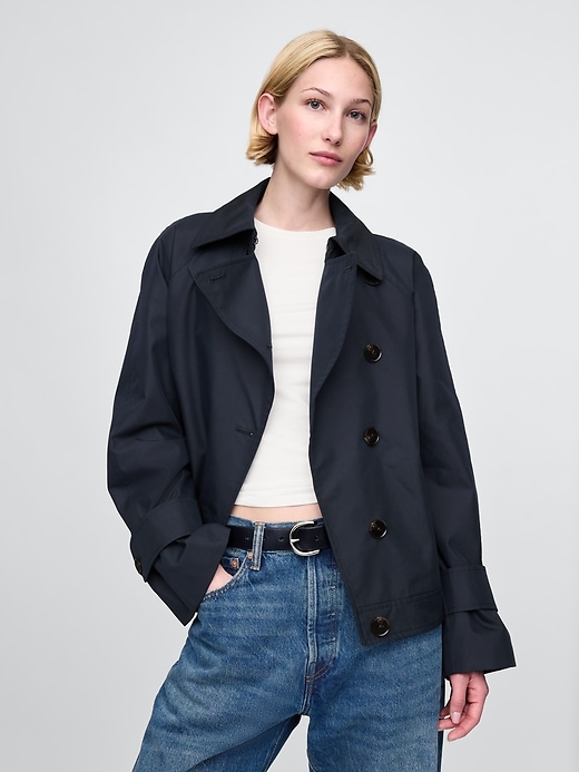 Image number 1 showing, Asymmetrical Trench Jacket