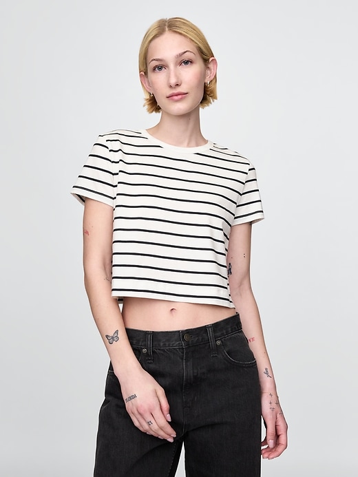 Image number 1 showing, Organic Cotton VintageSoft Cropped T-Shirt