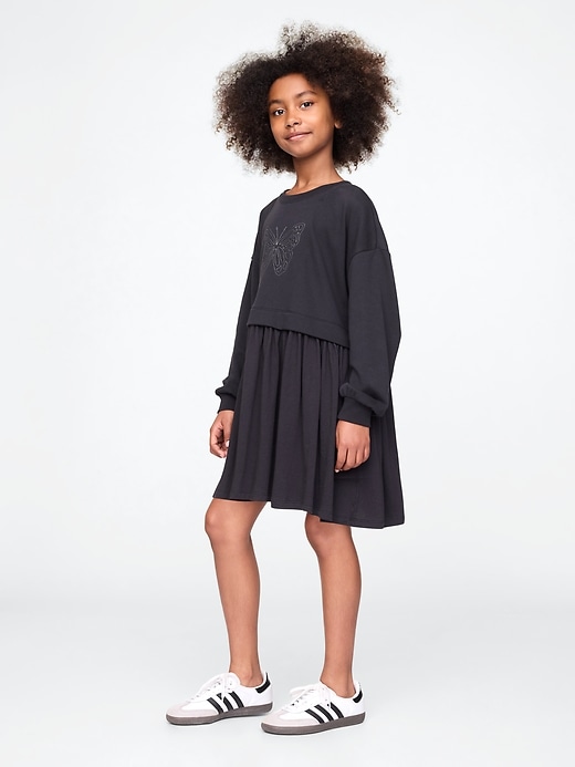 Image number 2 showing, Kids 2-in-1 Vintage Soft Sweatshirt Dress