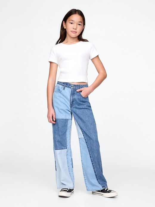 Image number 1 showing, Kids Low Rise Stride Patchwork Jeans