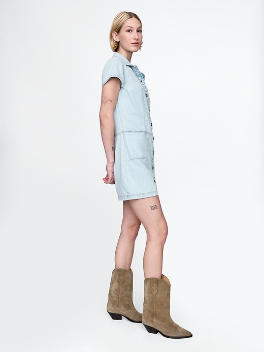 Image number 3 showing, UltraSoft Denim Mini Shift Dress