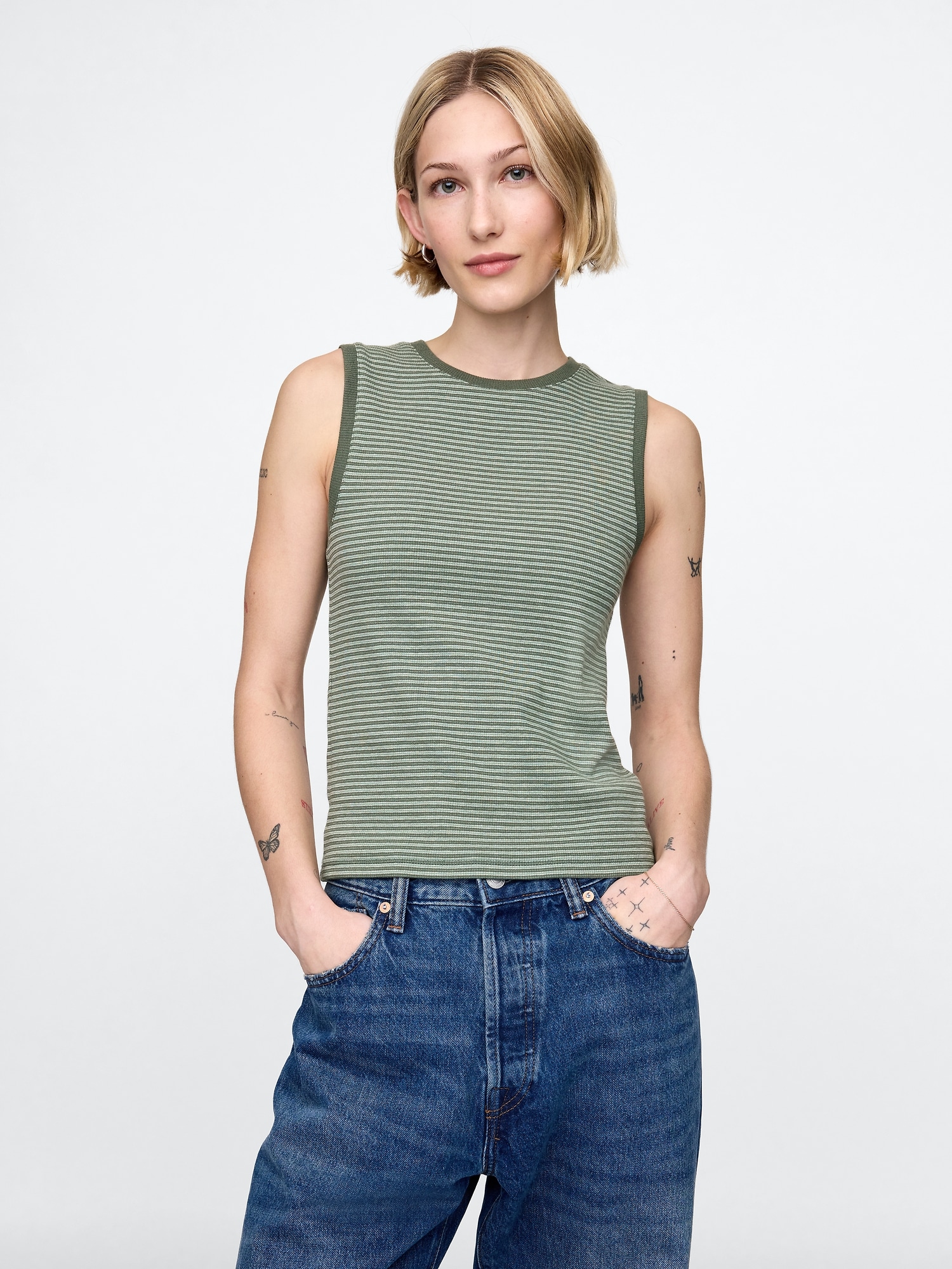 Modern Rib High Neck Top