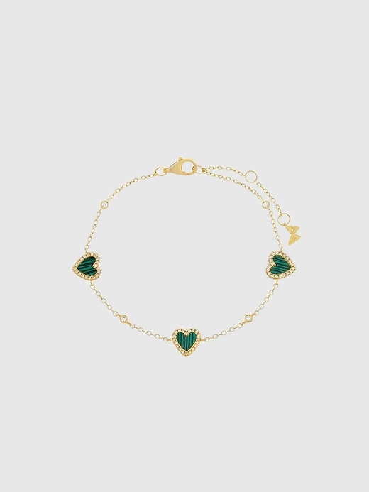 Image number 1 showing, Pave Multi Heart Stone Bracelet