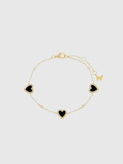 Image number 1 showing, Pave Multi Heart Stone Bracelet